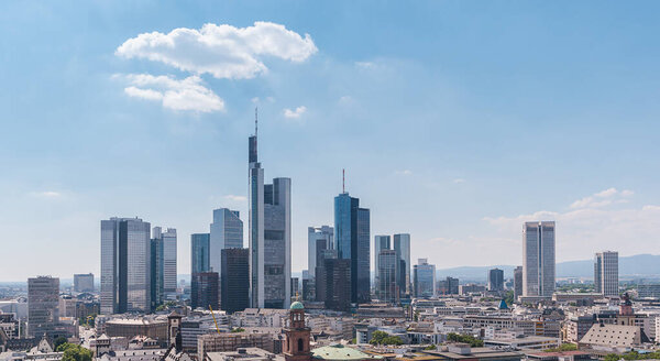 Skyline of Frankfurt am Main financial district in Germany