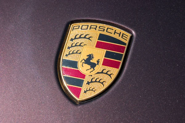 Aachen Niemcy Marzec 2017 Porsche Sign Close Car Ferdinand Porsche — Zdjęcie stockowe