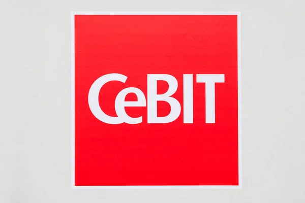 2017年3月 德国汉诺威 交易会Cebit的标志 Cebit是世界上最大的信息技术交易会 — 图库照片