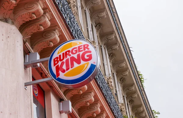París Francia Septiembre 2017 Burger King Firma Edificio Burger King — Foto de Stock