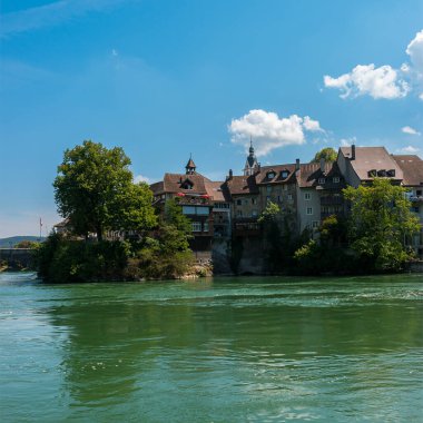 Laufenburg nehir kıyısında, Almanya