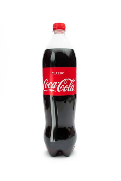 Aachen Niemcy Październik 2017 Plastikowa Butelka Coca Coli Izolowana Białym — Zdjęcie stockowe