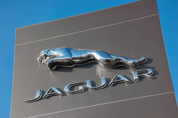 stock image AACHEN, GERMANY JANUARY, 2017: Brand logo of Jaguar. Jaguar/Land Rover is a British multinational car manufacturer headquartered in Whitley, Coventry, England, owned byTata Motors since 2008.