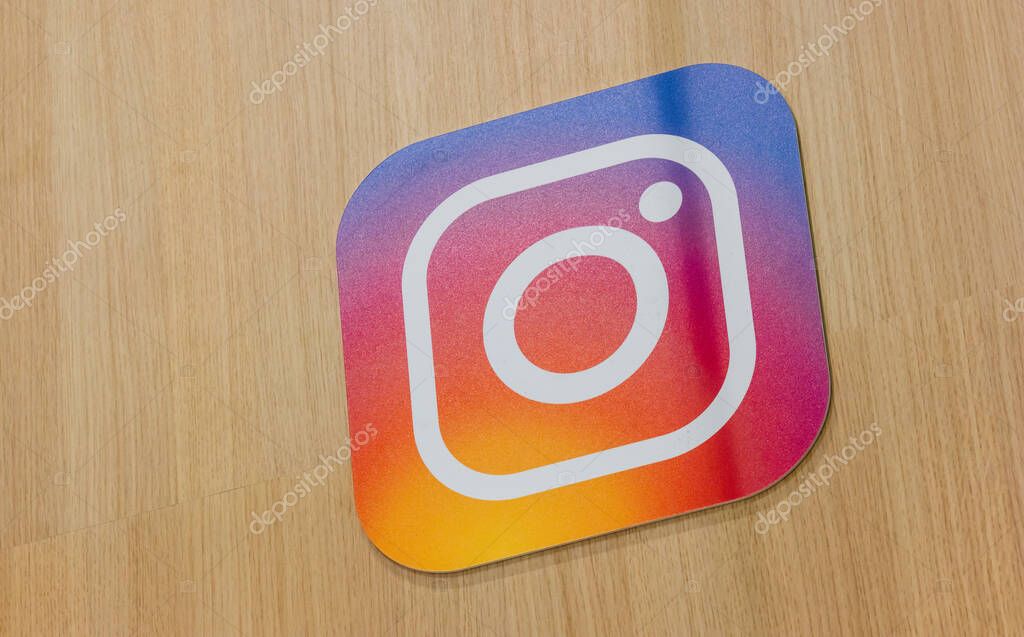 BERLIN, GERMANY JULY 2019: instagram application logo. Instagram is a popular social media application for sharing images and videos