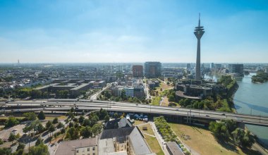 Almanya 'da Düsseldorf' un (NRW) havadan görünümü