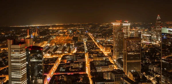 Frankfurt Night Commercial District Germany — Stock Photo, Image