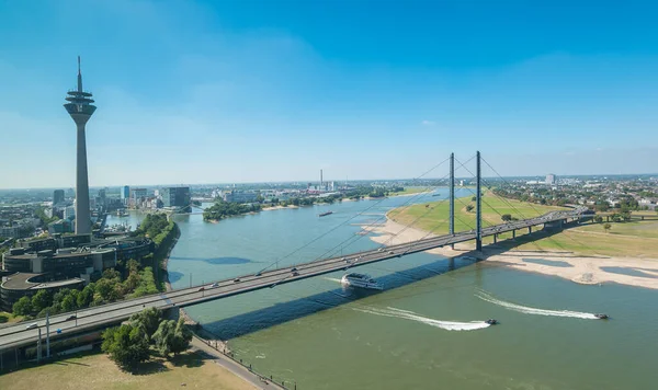 Vista Del Paisaje Urbano Düsseldorf Sobre Río Rin — Foto de Stock