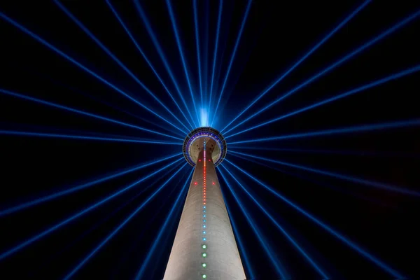 Tower Dusseldorf Night Germany — Stock Photo, Image