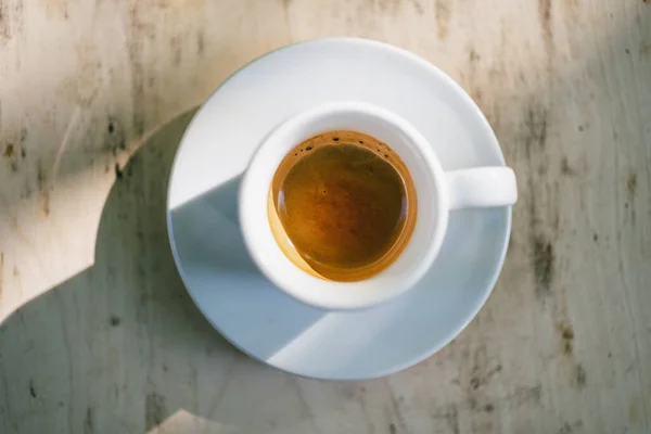 Caffè Espresso Fondo Legno — Foto Stock