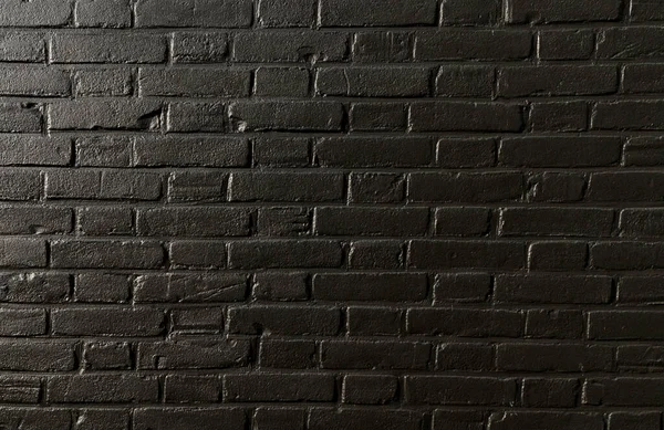 Чёрная Кирпичная Стена Темного Камня — стоковое фото