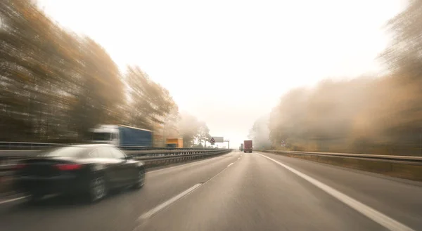 Autobahn Verkehrsberuhigt Einem Herbsttag — Stockfoto