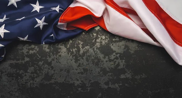 United States Flag Black Background Copyspace Your Individual Text — Stock Photo, Image
