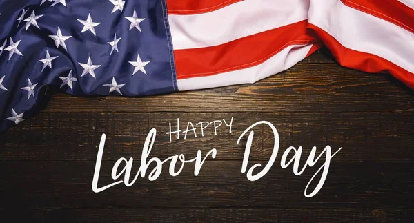 Happy Labor Day Lettering Banner American Patriotic Background Backdrop — Stock Photo, Image