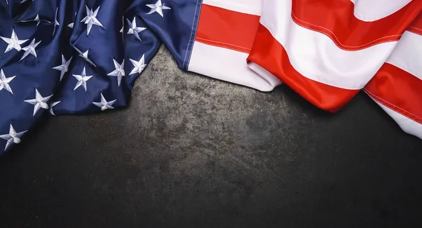 American Flag Dark Metallic Free Space 4Th July Veterans Independence — Stock Photo, Image