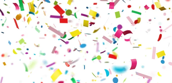 Peças Confete Fita Caindo Cores Coloridas Carnaval Ano Novo Aniversário — Fotografia de Stock