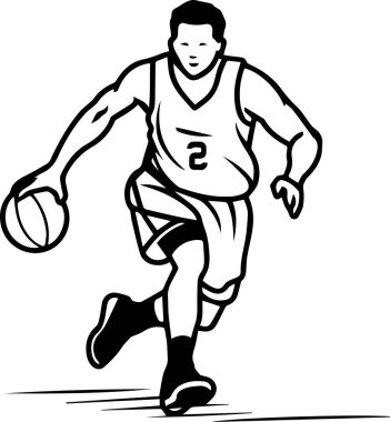 Bir basketbol oyuncusunun vektör illüstrasyonu