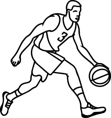 Bir basketbol oyuncusunun vektör illüstrasyonu