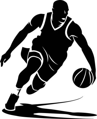 Bir basketbol oyuncusunun vektör illüstrasyonu