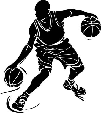 Bir basketbol oyuncusunun vektör illüstrasyonu