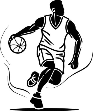 Bir basketbol oyuncusunun vektör illüstrasyonu