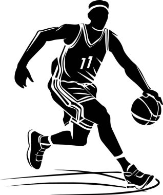 Bir basketbol oyuncusunun vektör illüstrasyonu