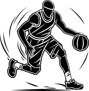 Bir basketbol oyuncusunun vektör illüstrasyonu