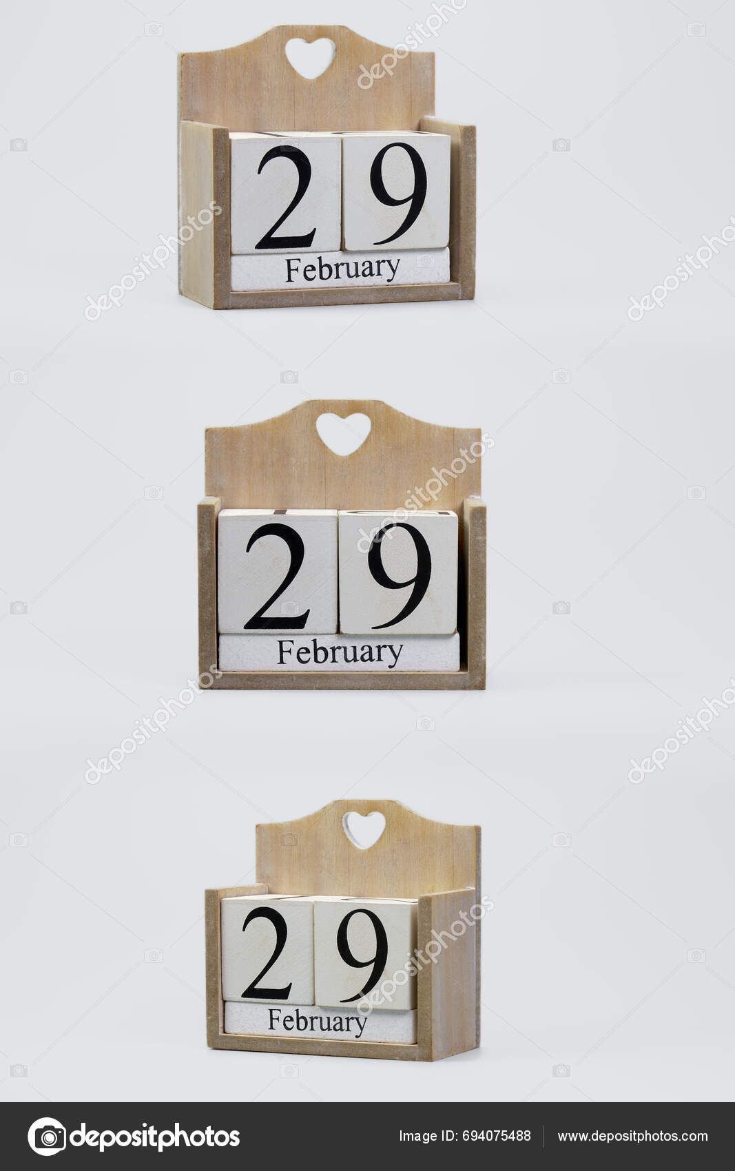 Calendar Blocks Marking Leap Year February 2024 Stock Photo by ©bosman