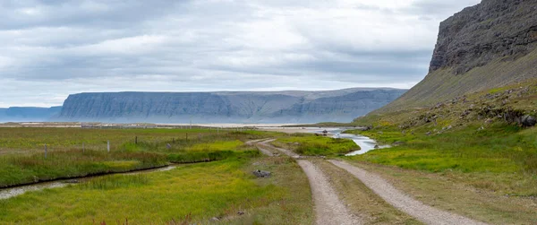 Vista Panoramica Del Road Trip Islanda Paesaggio Islandese Durante Viaggio — Foto Stock