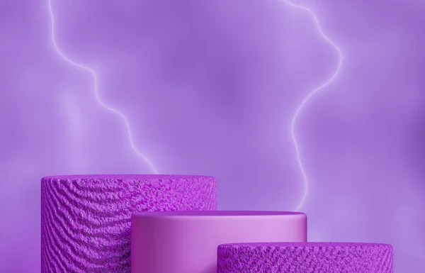 Абстрактный Фон Фиолетовым Подиумом Presentation Lightning Фона — стоковое фото
