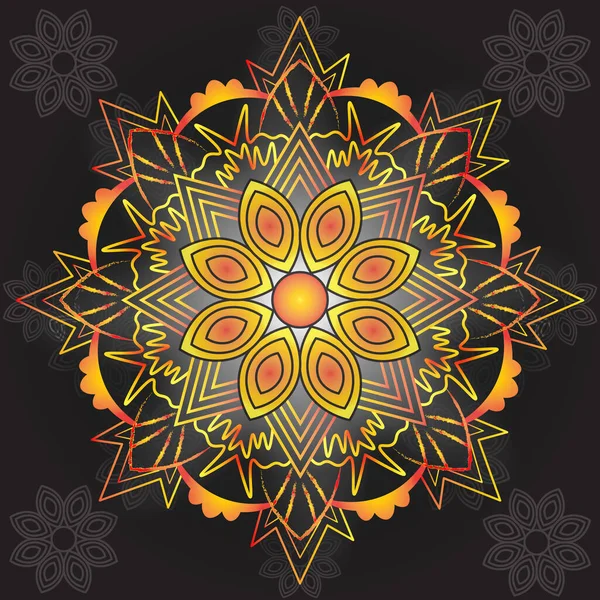 Mandala Çiçeği Klasik Dekoratif Elementler Doğu Deseni Vektör Illüstrasyonu Dantel — Stok Vektör