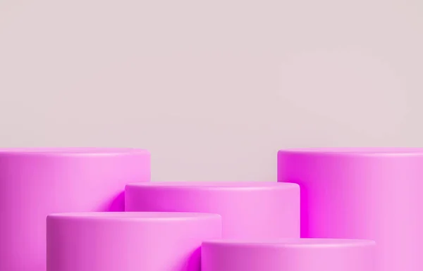 Розовый Продукт Красоты Дисплей Stand Пастель Розовый Минималистский Фоновое Изображение — стоковое фото