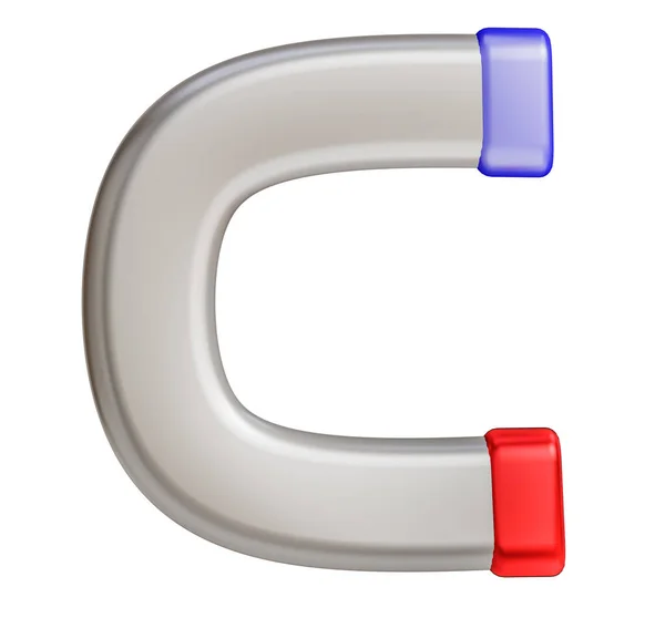horseshoe magnet isolated on white.magnet, 3d, realistic, white background