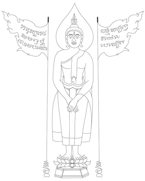 Tatouage Art Buddha Buddhist Tatouage Thaïlande — Image vectorielle
