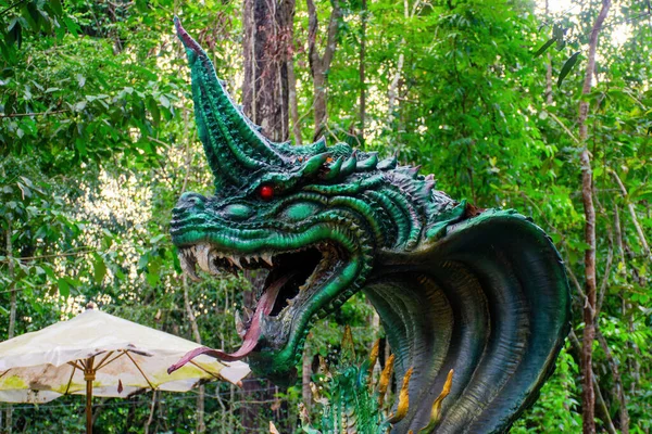 Serpiente Rey Nagas Tailandia Estatua Naga Serpiente —  Fotos de Stock