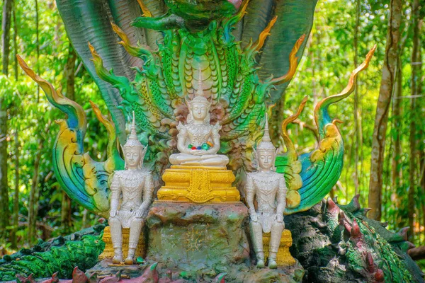 Schlangenkönig Von Nagas Thailand Naga Oder Schlangenstatue — Stockfoto