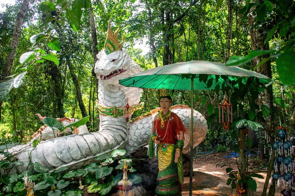 Ormkung Nagas Thailand Naga Eller Ormstaty — Stockfoto