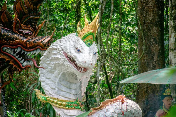 Serpent Roi Nagas Thaïlande Naga Statue Serpent — Photo