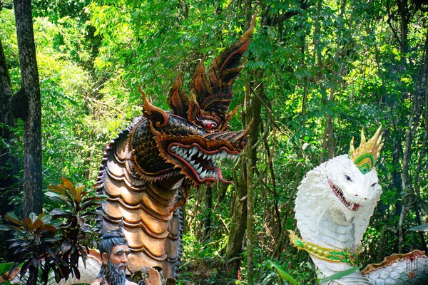 Rei Serpente Nagas Tailândia Naga Estátua Serpente — Fotografia de Stock