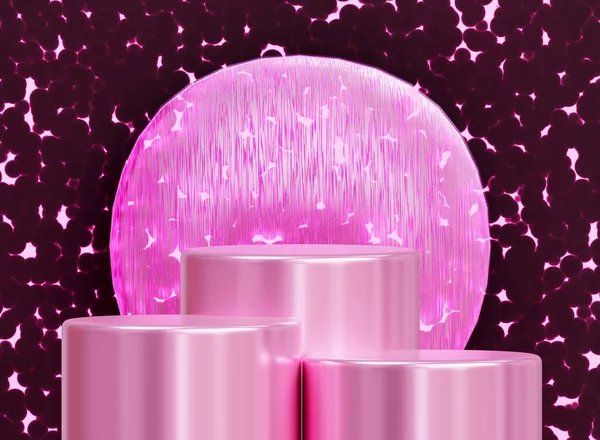 Minimale Roze Cirkel Podium Product Weergave Mock Rendering — Stockfoto