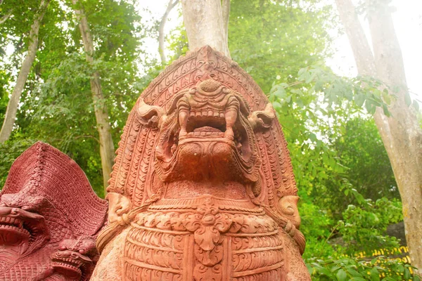 Statua Del Leone Custode Cinese Thailandia Figura Del Tempio Buddista — Foto Stock