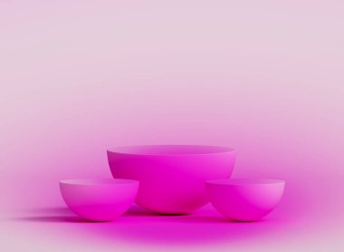 3d pembe podyum dairesi podyum 3D gerçekçi arka plan, parlak pembe podyum. Ürününüz için gelecek platformu