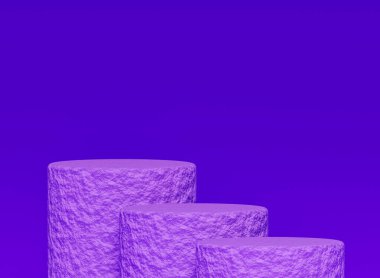 Mor podyum dairesi 3D soyut arkaplan moru. Ürünleri göstermek için.