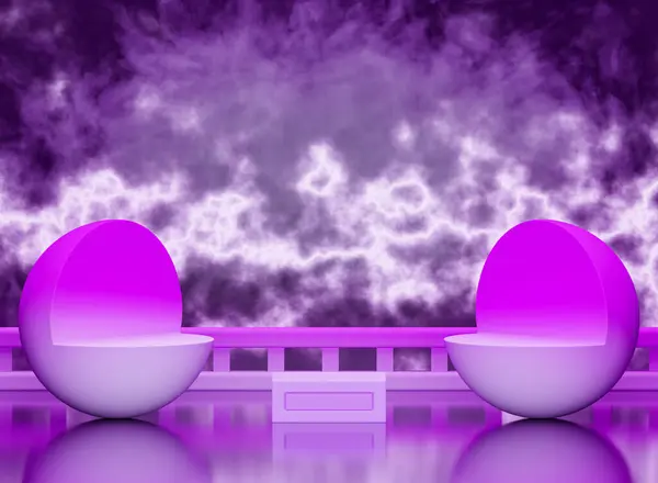 Pódio Roxo Círculo Pedestal Abstract Fundo Purple Mostrando Produtos — Fotografia de Stock