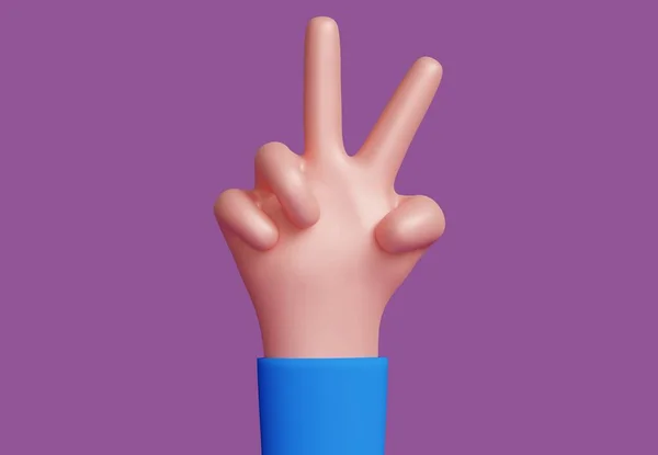2개의 손가락은 3D입니다 — 스톡 사진