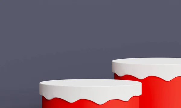 red podium background red circle For product display.3D rendering product background