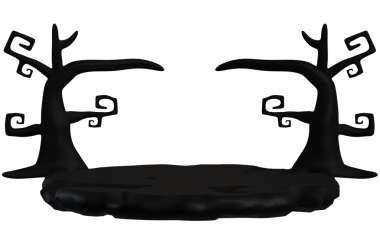 Siyah kadife mücevher standı ürkütücü ağaçlar şeklinde, Cadılar Bayramı ya da gotik estetik için mükemmel..