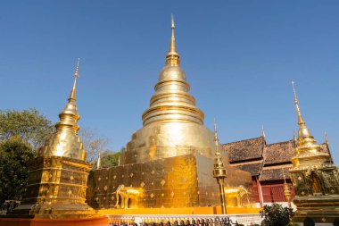 Wat Phra Singh, Tayland 'ın Chiang Mai şehrinde eski ve güzel bir tapınak.