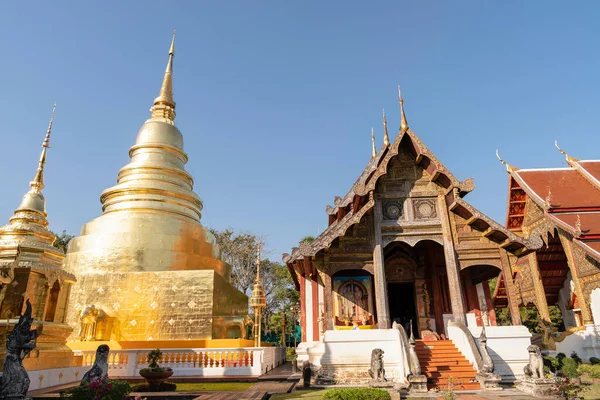 Wat Phra Singh Είναι Ένα Όμορφο Παλιό Ναό Στην Τσιάνγκ — Φωτογραφία Αρχείου