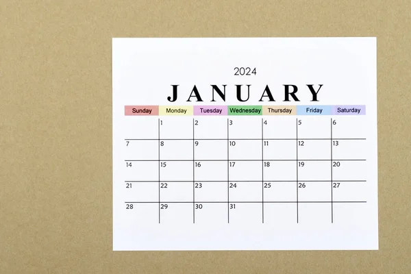 Calendar Desk 2024 Enero Mes Para Que Organizador Planifique Fecha —  Fotos de Stock