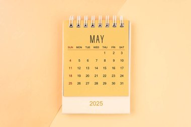 Mayıs 2025 sarı masa takvimi, iş toplantısı konsepti için planlama.